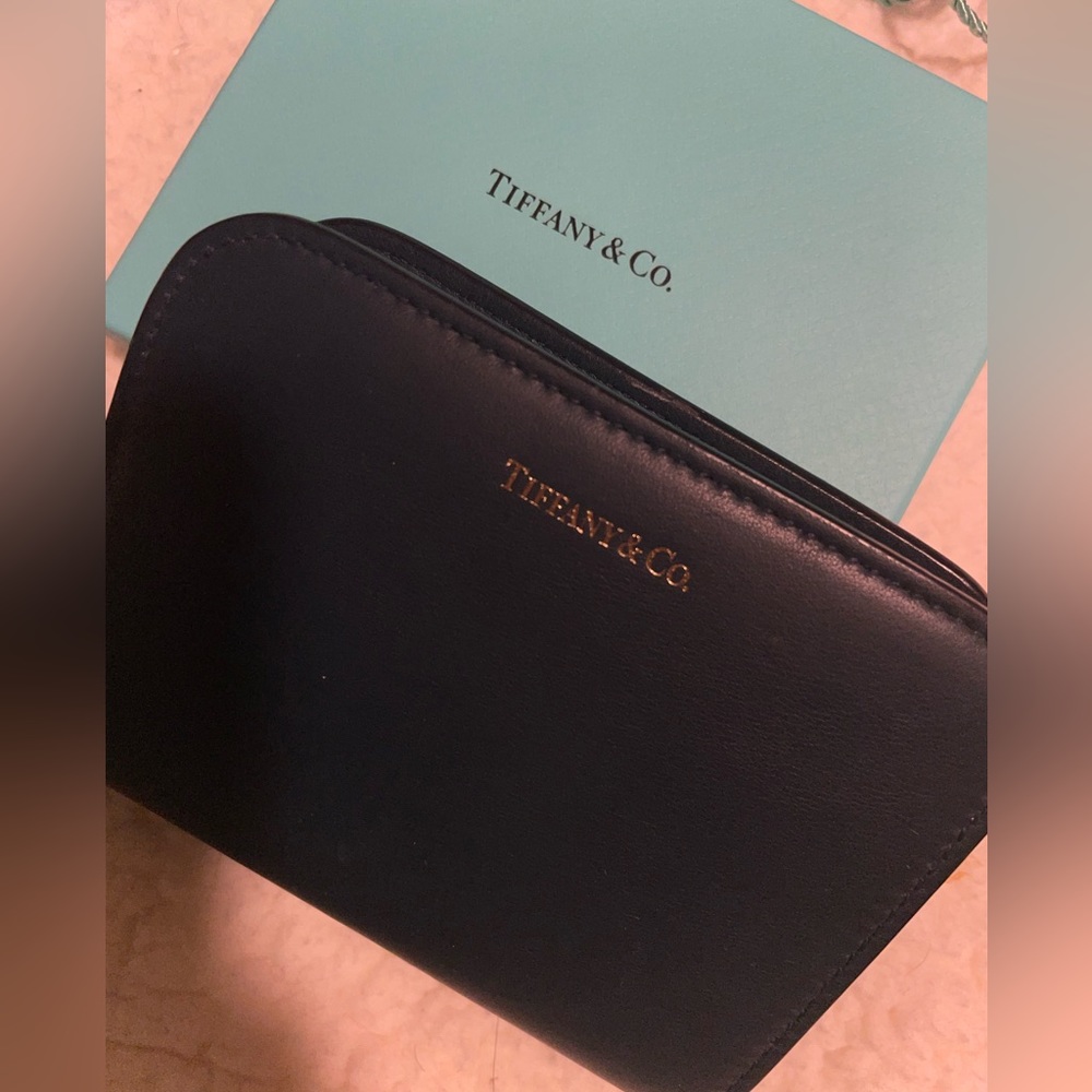 Tiffany & Co. Small wallet. Navy blue EUC. only used twice.